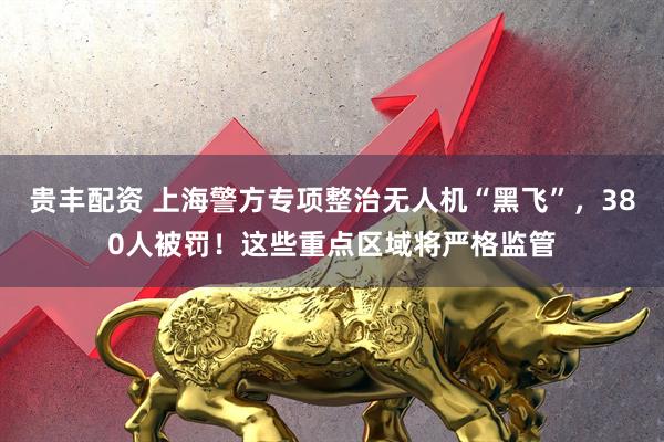 贵丰配资 上海警方专项整治无人机“黑飞”，380人被罚！这些重点区域将严格监管