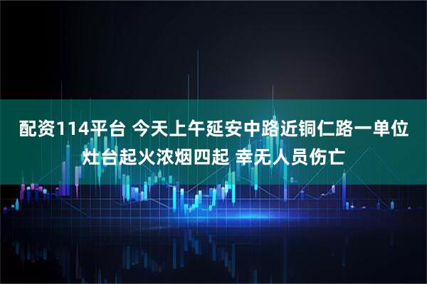 配资114平台 今天上午延安中路近铜仁路一单位灶台起火浓烟四起 幸无人员伤亡